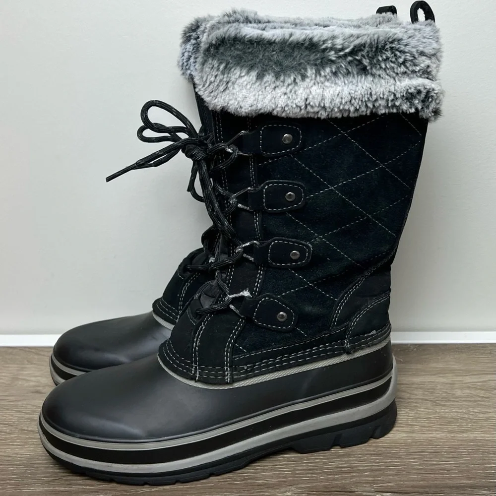 Khombu Womens Ellie Lace Up Winter Boots Sz 7